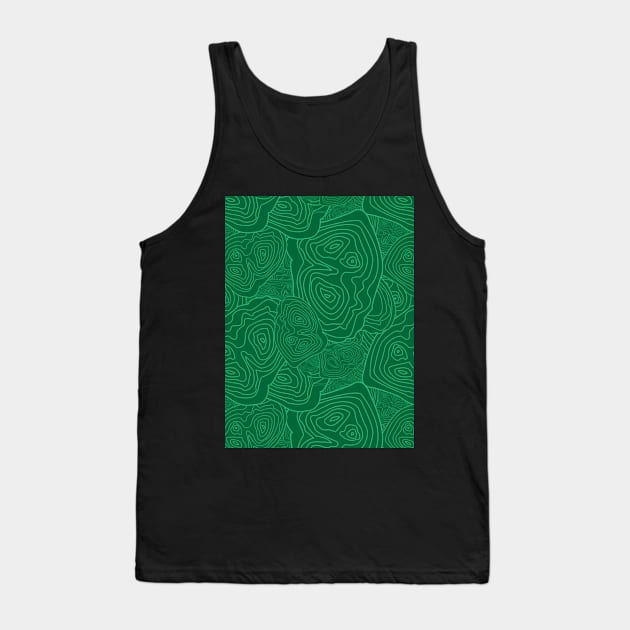 Topographic Map Pattern Green Version Tank Top by Design_Lawrence